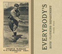 1916 Everybody's #115 George McBride Baseball Card