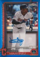 2025 Topps Chrome Rookie Autographs #RAAMA Angel Martinez Blue Refractor Baseball Card