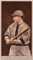1912 Brown Backgrounds Common back # Germany Schaefer Baseball Card