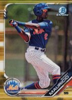 2019 Bowman Draft #BDC62 Ronny Mauricio Chrome-Gold Refractor Baseball Card