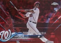 2018 Topps Chrome Update #HMT98 Juan Soto Red Refractor Baseball Card