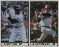 1981 All-Star Game Program Inserts-Hand Cut # Dave Winfield/Carl Yastrzemski Baseball Card