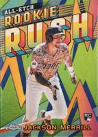 2024 Topps Chrome Update Chrome All-Etch Rookie Rush #4 Jackson Merrill Baseball Card