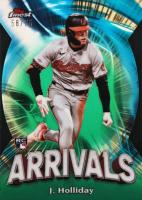 2024 Topps Finest Arrivals #A25 Jackson Holliday Green Refractor Baseball Card