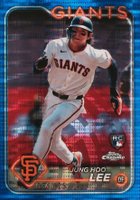 2024 Topps Chrome #201 Jung Hoo Lee Blue Sonar Refractor Baseball Card