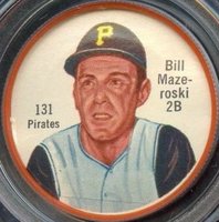 1962 Salada-Junket Coin #131 Bill Mazeroski Baseball Card