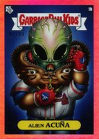 2022 Topps Garbage Pail Kids GPK X MLB Series 2 Alex Pardee #1b Alien Acuna Pink Foil Baseball Card