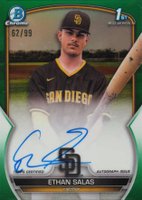 2023 Bowman Chrome Prospect Autographs #CPAESS Ethan Salas Green Refractor Baseball Card
