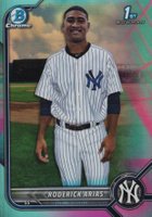 2022 Bowman Chrome Prospects #BCP153 Roderick Arias Aqua/Pink Vapor Refractor Baseball Card
