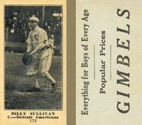 1916 Gimbels #172 Billy Sullivan Baseball Card