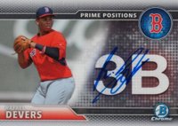 2016 Bowman Chrome Prime Position Autographs #PPARD Rafael Devers Baseball Card