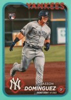 2024 Topps Update #US175 Jasson Dominguez Aqua Baseball Card