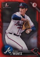 2016 Bowman Draft  #BD35 Joey Wentz Red Baseball Card