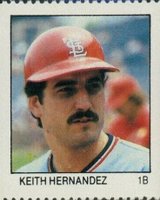 1983 Fleer Stamps # Keith Hernandez Baseball Card