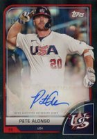 2023 Topps World Baseball Classic Autograph Variations #AVPA Pete Alonso Black Diffractor Foil Baseball Card
