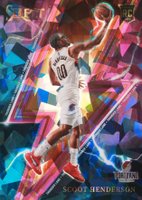 2023 Panini Select Thunder Lane #15 Scoot Henderson Pink Cracked Ice Basketball Card