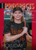 2023 Bowman Modern Prospects #MP4 Jackson Holliday Red Refractor Baseball Card