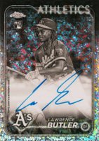 2024 Topps Chrome Rookie Autographs #RALBU Lawrence Butler Black & White Mini Diamond Refractor Baseball Card