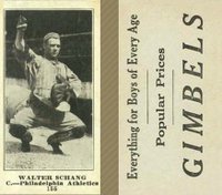 1916 Gimbels #155 Walter Schang Baseball Card