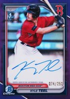 2024 Bowman Chrome Prospect Autographs #CPAKT Kyle Teel Purple Refractor Baseball Card