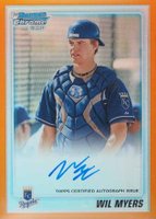 2010 Bowman Chrome Prospects #BCP117 Wil Myers Orange Refractor-Autograph Baseball Card