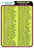1974 Topps #414 Checklist (397-528) Baseball Card