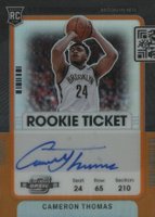 2021 Panini Contenders Optic #137 Cameron Thomas Autograph-Orange Basketball Card