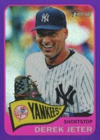 2014 Topps Heritage Chrome #433 Derek Jeter Portrait-Purple Refractor Baseball Card