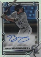2021 Bowman Draft Chrome Draft Pick Autographs #CDABM Benny Montgomery Refractor Baseball Card