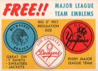 1958 Topps #Felt Felt Emblems Insert Baseball Card