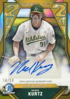 2024 Bowman Draft Class of 2024 Autographs #C24NK Nick Kurtz Gold Refractor Baseball Card
