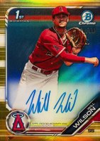 2019 Bowman Draft Chrome Draft Picks Autograph #CDAWW Will Wilson Gold Refractor Baseball Card