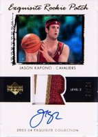 2003 Upper Deck Exquisite Collection #47 Jason Kapono Autograph Patch-Gold Basketball Card