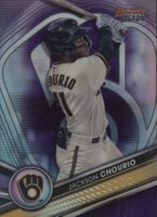 2022 Bowman's Best Top Prospects #TP19 Jackson Chourio Purple Refractor Baseball Card