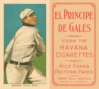 1909 White Borders El Principe De Gales #32 Chief Bender Pitching-No Trees In Background Baseball Card