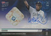 2019 Topps Now #7B Ichiro Autograph Relic-Blue Baseball Card