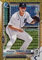 2021 Bowman Mega Box Chrome #BCP96 Spencer Torkelson Gold Refractor Baseball Card