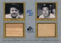 2001 SP Legendary Cuts Bat Combo #BR-MM Babe Ruth/Mickey Mantle Baseball Card