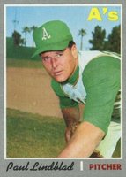 1970 Topps #408 Paul Lindblad Baseball Card