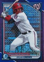 2024 Bowman Mega Box Chrome Prospects #23 Dylan Crews Purple Refractor Baseball Card