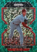 2022 Panini Prizm #41 Shohei Ohtani Green Donut Circles Prizm Baseball Card