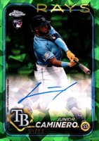 2024 Topps Chrome Sapphire Update Series Chrome Sapphire Autographs #JCA Junior Caminero Green Baseball Card