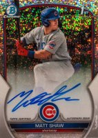 2023 Bowman Draft Chrome Prospect Autograph #CDAMS Matt Shaw Sparkle Refractor Baseball Card