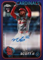 2024 Topps Chrome Update Chrome Baseball Update Series Autographs #ACVIS Victor Scott II Purple Refractor Baseball Card