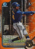 2022 Bowman Mega Box Chrome #79 Jackson Chourio Orange Refractor Baseball Card