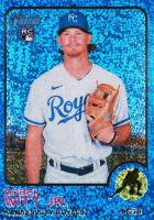 2022 Topps Heritage #520 Bobby Witt Jr. Chrome-Blue Sparkle Refractor Baseball Card