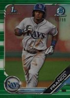 2019 Bowman Prospects Chrome #100 Wander Franco Green Refractor Baseball Card