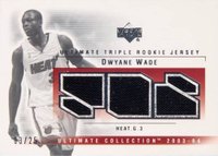 2003 Ultimate Collection Ultimate Triple Game Jersey #DY-3J Dwyane Wade Basketball Card