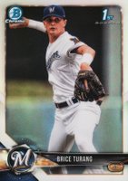 2018 Bowman Draft #BDC11 Brice Turang Chrome-Refractor Baseball Card