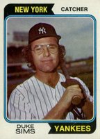 1974 Topps #398 Duke Sims Baseball Card
